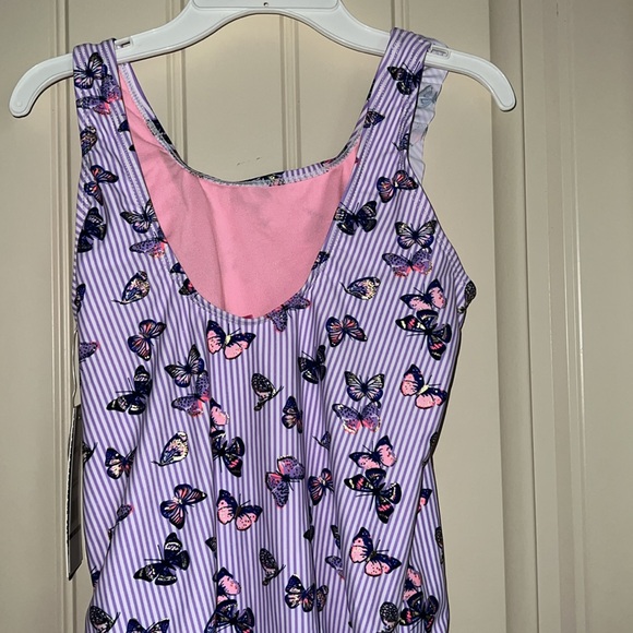 Kensie girls Butterfly Stripe Swim/Bath Suit. - Picture 5 of 7